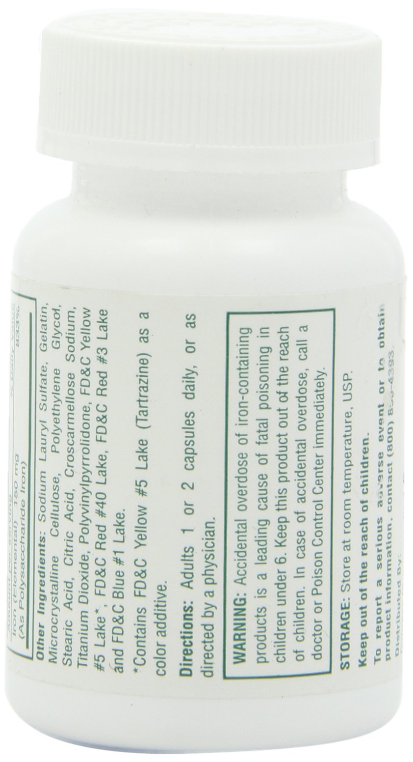 Poly Iron Capsules 150 mg - Dietary Supplement (100 caps) | Cypress Pharmaceutical #185-01