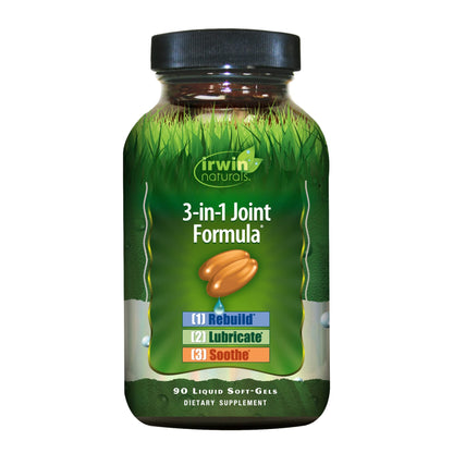 Irwin Naturals 3in-1 Joint Formula | Glucosamine, Turmeric & Boswellia | 90 Softgels
