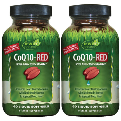 Irwin Naturals CoQ10-RED 60 Liquid Soft-Gels (2-Pack) | Heart Health & Blood Flow