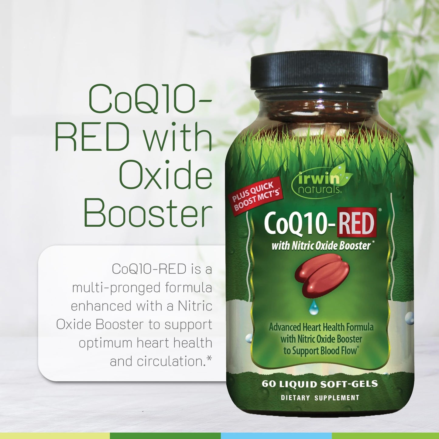 Irwin Naturals CoQ10-RED 60 Liquid Soft-Gels (2-Pack) | Heart Health & Blood Flow