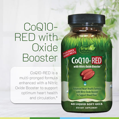 Irwin Naturals CoQ10-RED 60 Liquid Soft-Gels (2-Pack) | Heart Health & Blood Flow