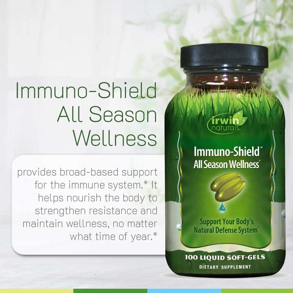 Irwin Naturals Immuno-Shield – 100 Liquid Softgels (Pack of 2) | All-Season Immune Support BritishVita | Premium UK Vitamins & Wellness Supplements