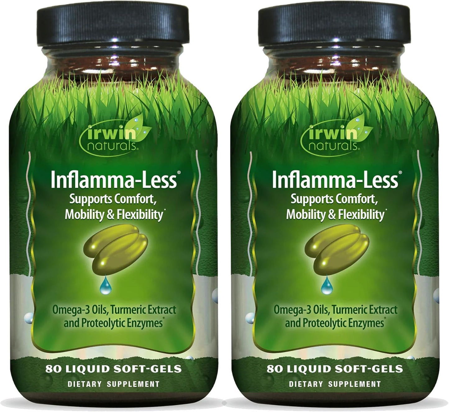 Irwin Naturals Inflamma-Less – 80 Softgels, Pack of 2 | Supports Comfort, Mobility & Flexibility