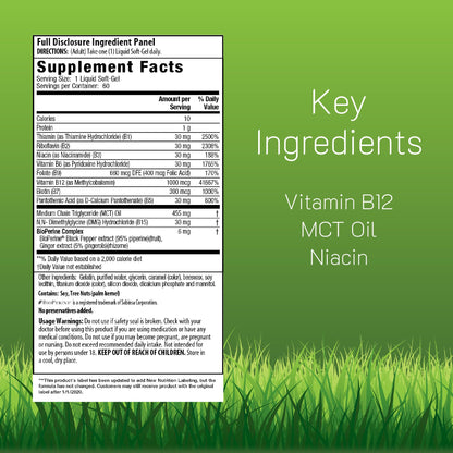 Irwin Naturals Mega B-Complex - 60 Liquid Softgels | High Potency B Vitamins with MCTs