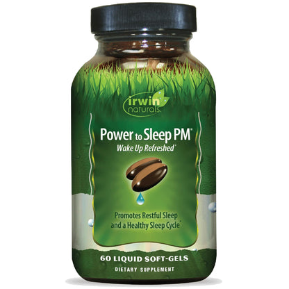 Irwin Naturals Power to Sleep PM - 60 Soft-Gels with Melatonin, GABA, Ashwagandha & L-Theanine (30 Servings)