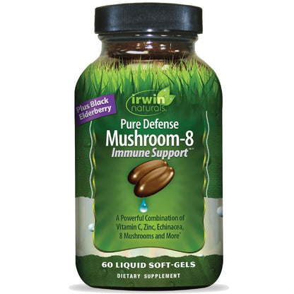 Irwin Naturals Pure Defense Mushroom-8 Immune Support - 60 Liquid Soft-Gels