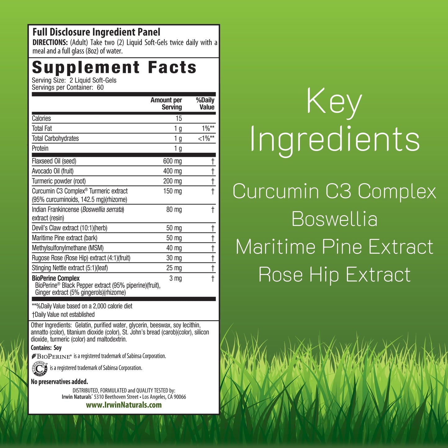 Irwin Naturals Whole-Body Turmeric+ 60 Softgels | BioPerine