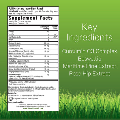 Irwin Naturals Whole-Body Turmeric+ 60 Softgels | BioPerine