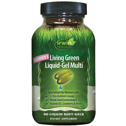 Irwin Naturals Women’s Living Green Liquid-Gel Multi – 70 Nutrients, Omega Oils & Greens Blend | 120 Softgels