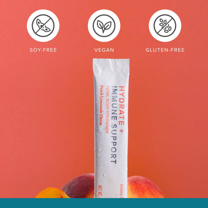 Isagenix Hydrate + Immune Support — Peach Lemonade Electrolyte Drink