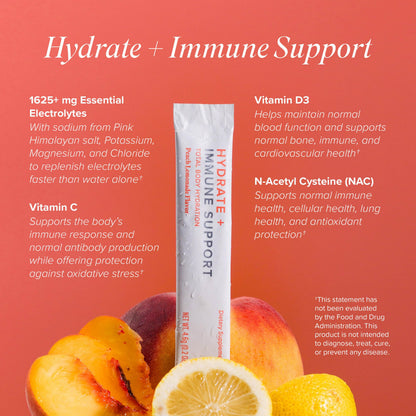 Isagenix Hydrate + Immune Support — Peach Lemonade Electrolyte Drink