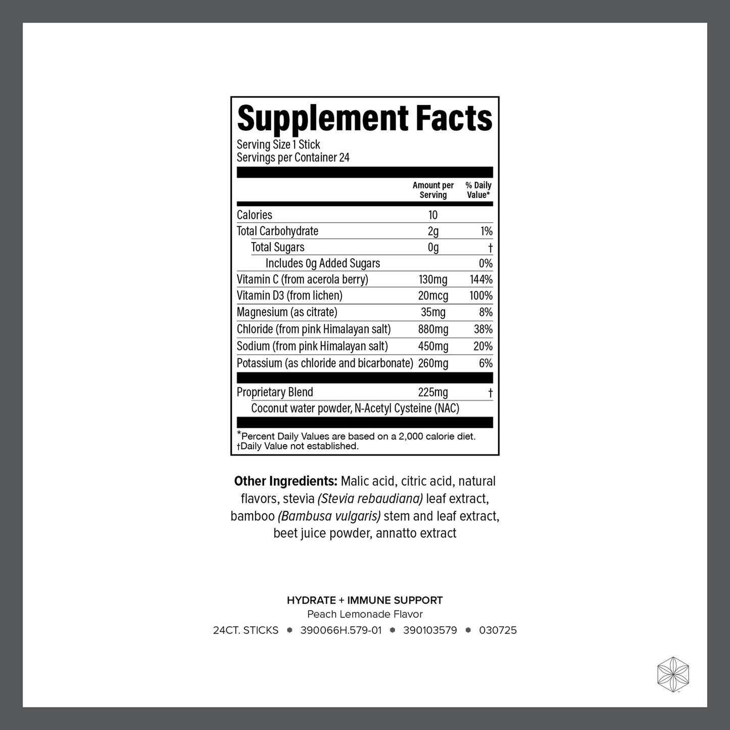 Isagenix Hydrate + Immune Support — Peach Lemonade Electrolyte Drink