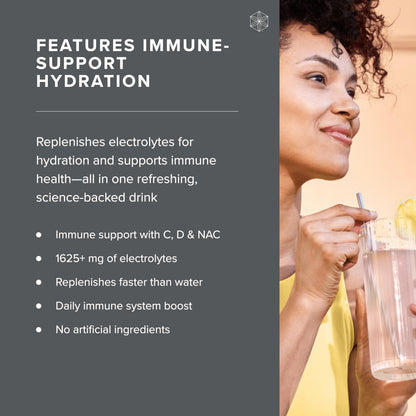 Isagenix Hydrate + Immune Support — Peach Lemonade Electrolyte Drink