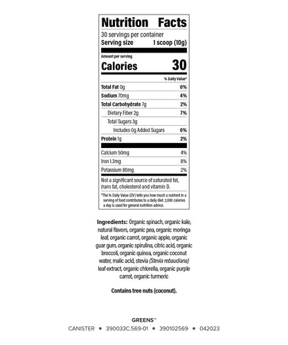 Isagenix Moringa Greens - Green Drink Powder with Antioxidants (Non-GMO, 10.6 oz, 30 Servings)