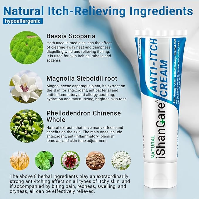 ishancare Anti Itch Soothing Cream Extra Strength — Full-Body Itch Relief Ointment (1.76 oz)