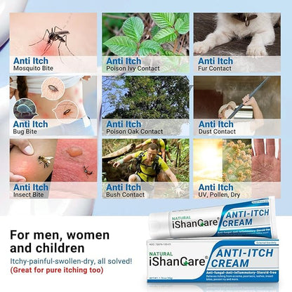 ishancare Anti Itch Soothing Cream Extra Strength — Full-Body Itch Relief Ointment (1.76 oz)