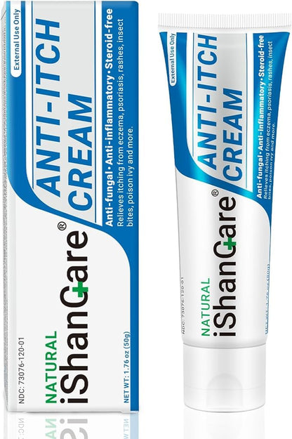 ishancare Anti Itch Soothing Cream Extra Strength — Full-Body Itch Relief Ointment (1.76 oz)