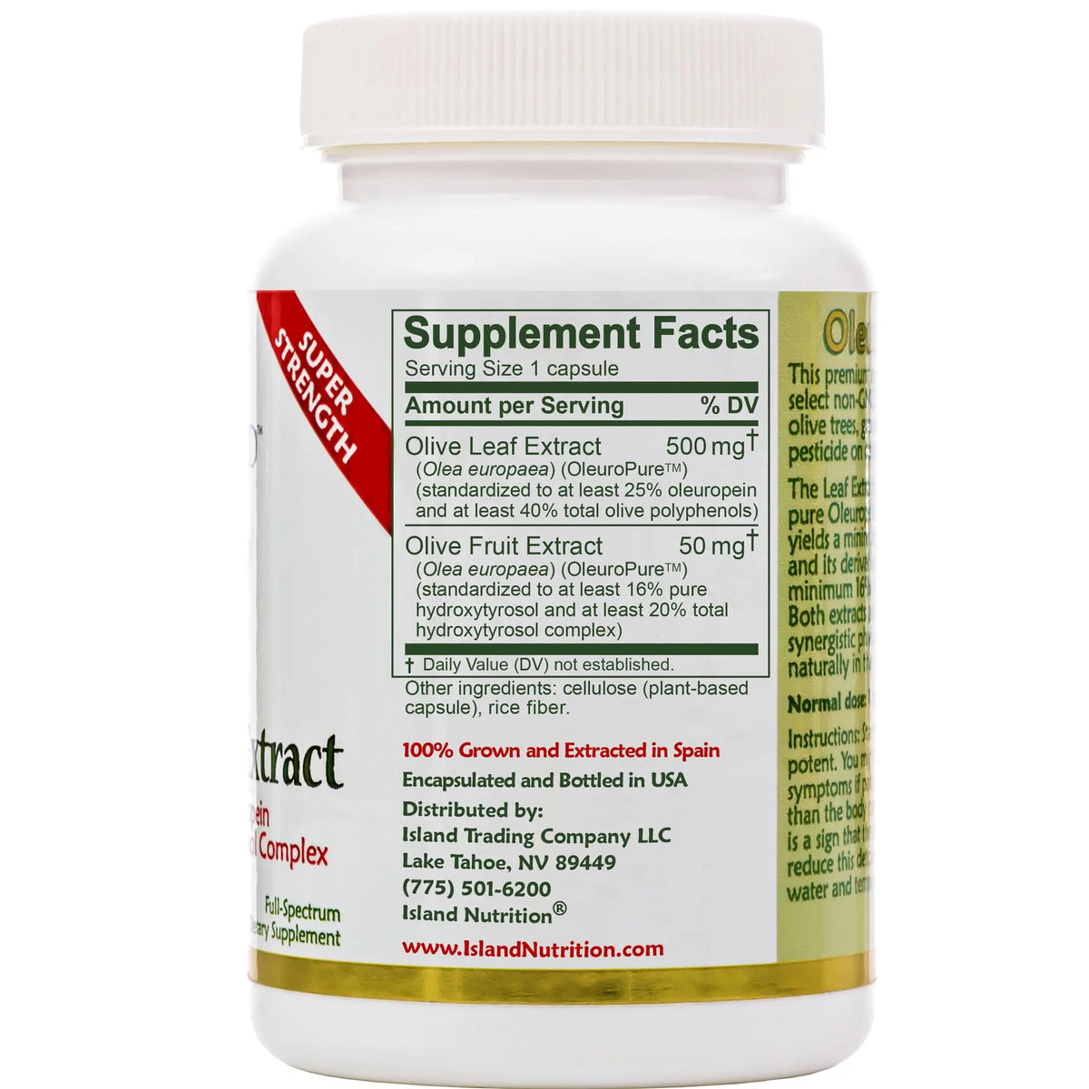Island Nutrition Olive Leaf Extract Capsules – 25% Oleuropein, 40% Polyphenols, 20% Hydroxytyrosol Complex – 90 Capsules, Spain-Grown BritishVita | Premium UK Vitamins & Wellness Supplements