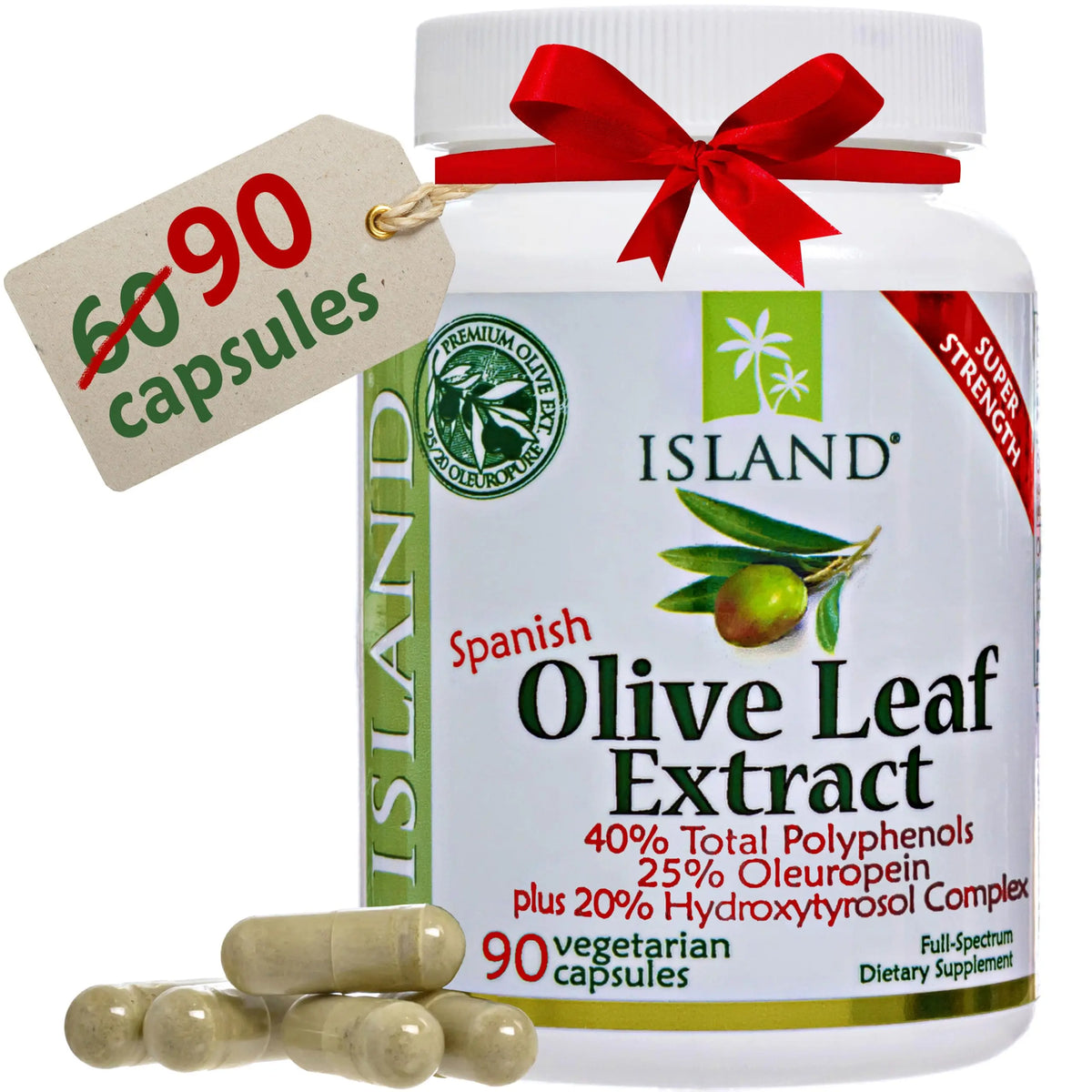 Island Nutrition Olive Leaf Extract Capsules – 25% Oleuropein, 40% Polyphenols, 20% Hydroxytyrosol Complex – 90 Capsules, Spain-Grown BritishVita | Premium UK Vitamins & Wellness Supplements