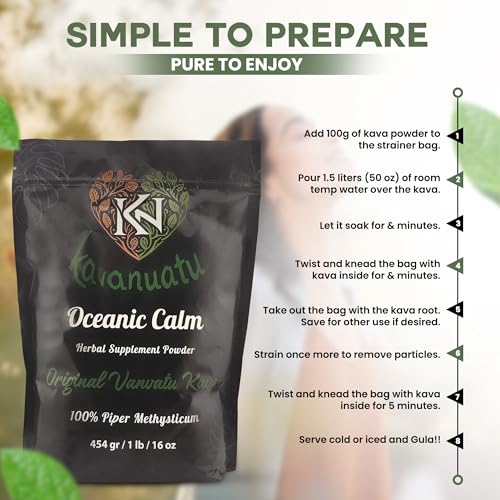 KAVANUATU Noble Kava Powder – Organic, Vegan, Non-GMO (8oz)