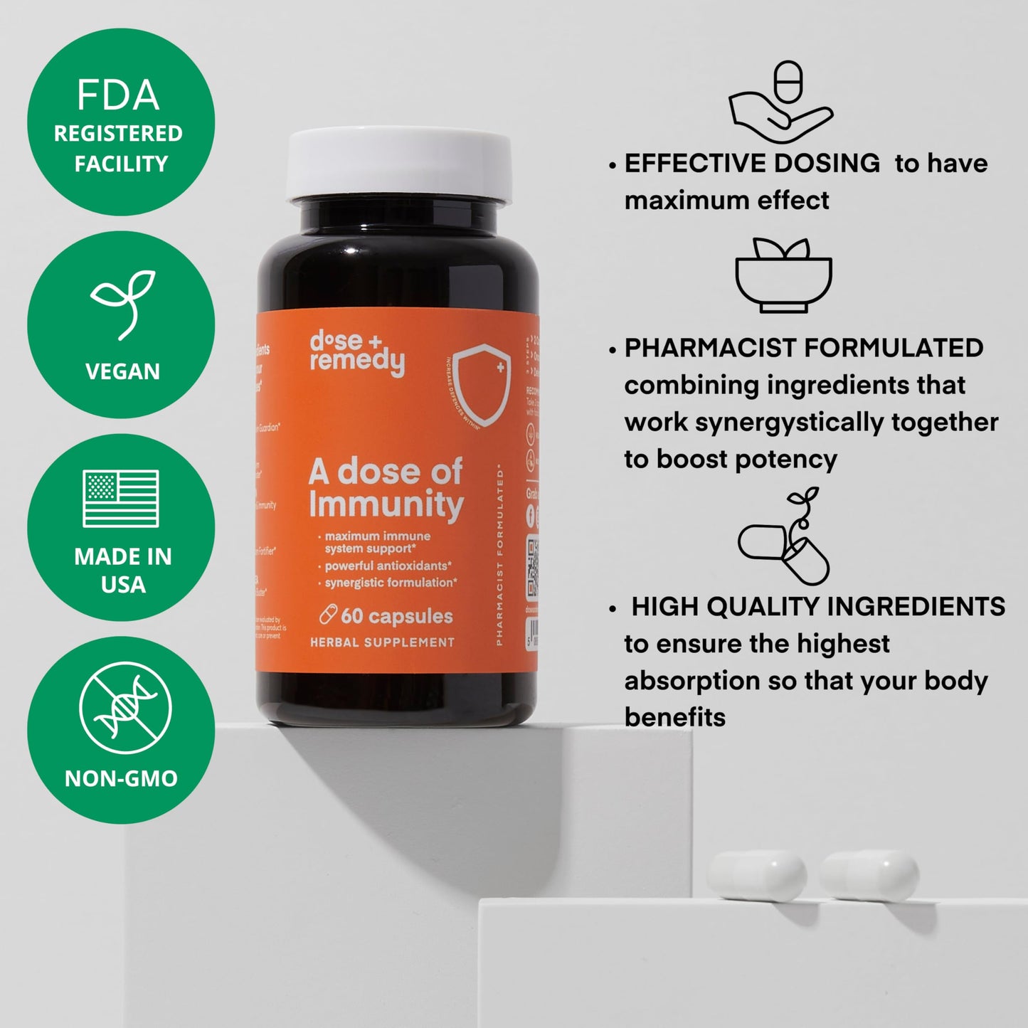 A Dose of Immunity: Quercetin, Vitamin C & Zinc – 7 in 1 Immune Defense (60 Count)