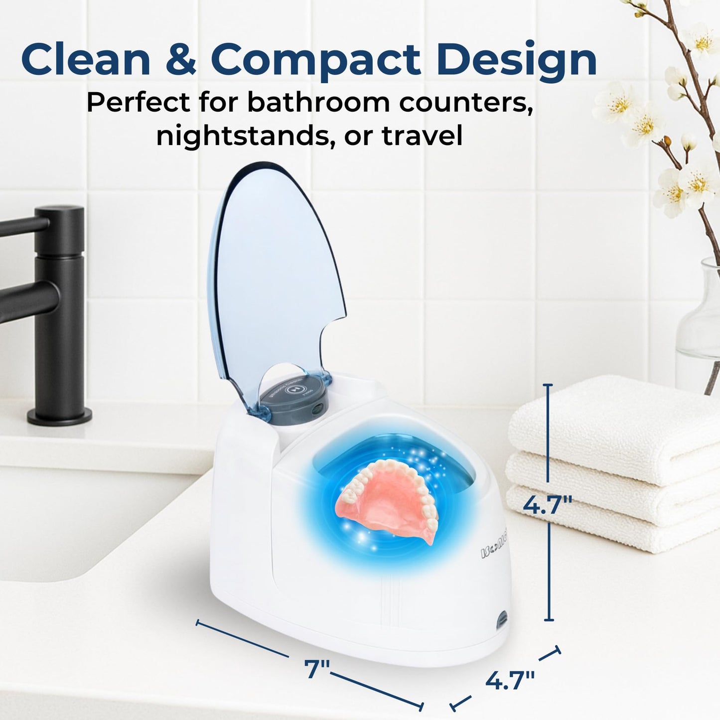 iSonic F3900 Ultrasonic Denture & Retainer Cleaner – 42 kHz, 200 ml Tank