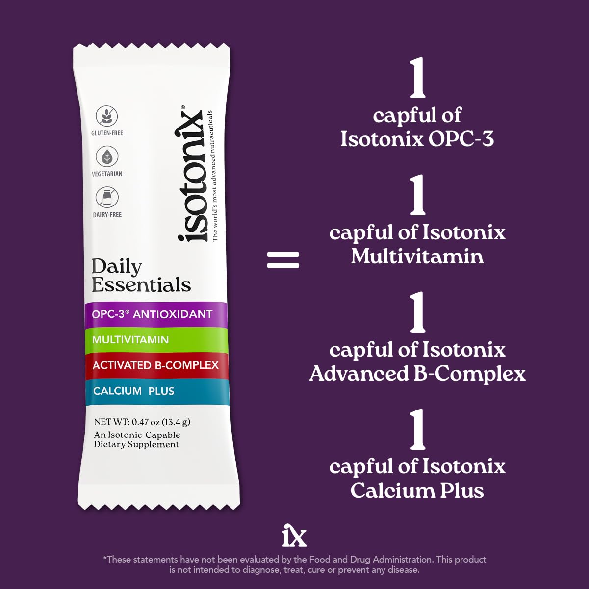 Isotonix Daily Essentials 4-in-1 Multivitamin Packets | Isotonic Delivery, Gluten Free, 30 Pack