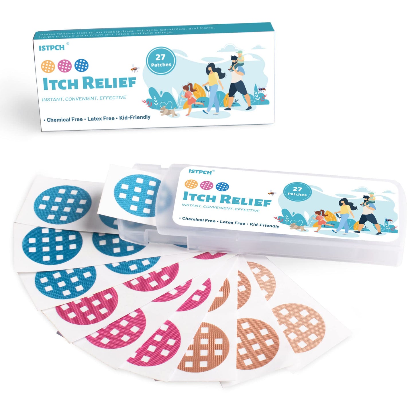Istpch Itch Relief Patches – 27 Patches, Waterproof & Kid-Friendly