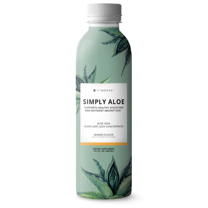 It Works! Simply Aloe Mango – 15.2oz Aloe Vera Juice for Digestion