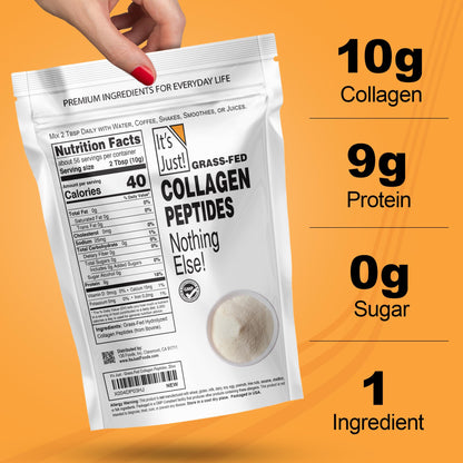 It's Just! Collagen Peptides - Grass-Fed, Unflavored, Type I & III | 1.25lb