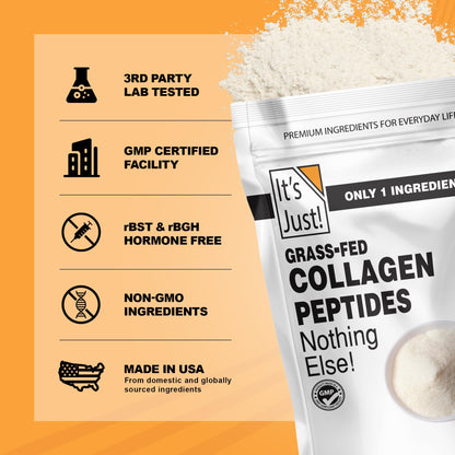 It's Just! Collagen Peptides - Grass-Fed, Unflavored, Type I & III | 1.25lb
