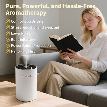 ITHUGE Waterless Diffuser E200S – Portable Battery-Operated Aromatherapy