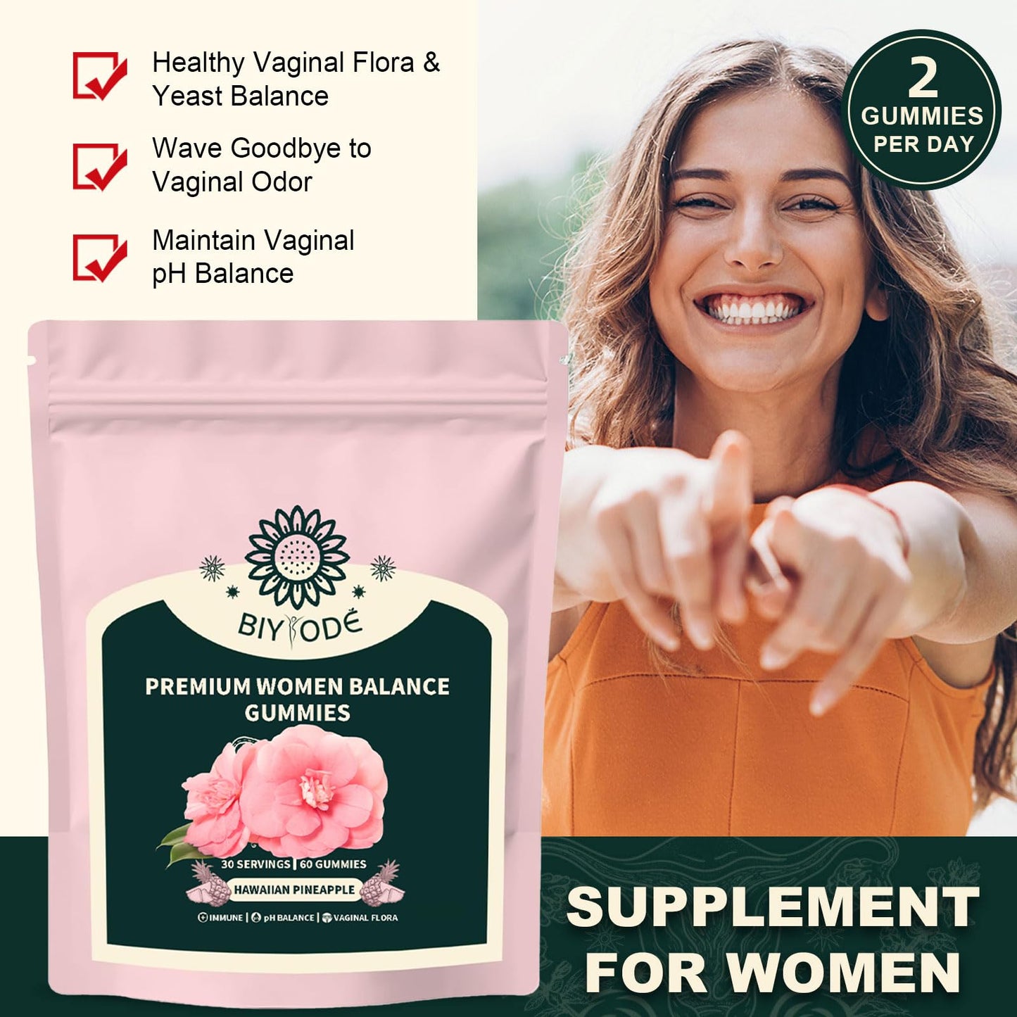 Itiban Women's Balance Gummies – Pineapple Probiotics, Immune Support, Vegan & Gluten-Free