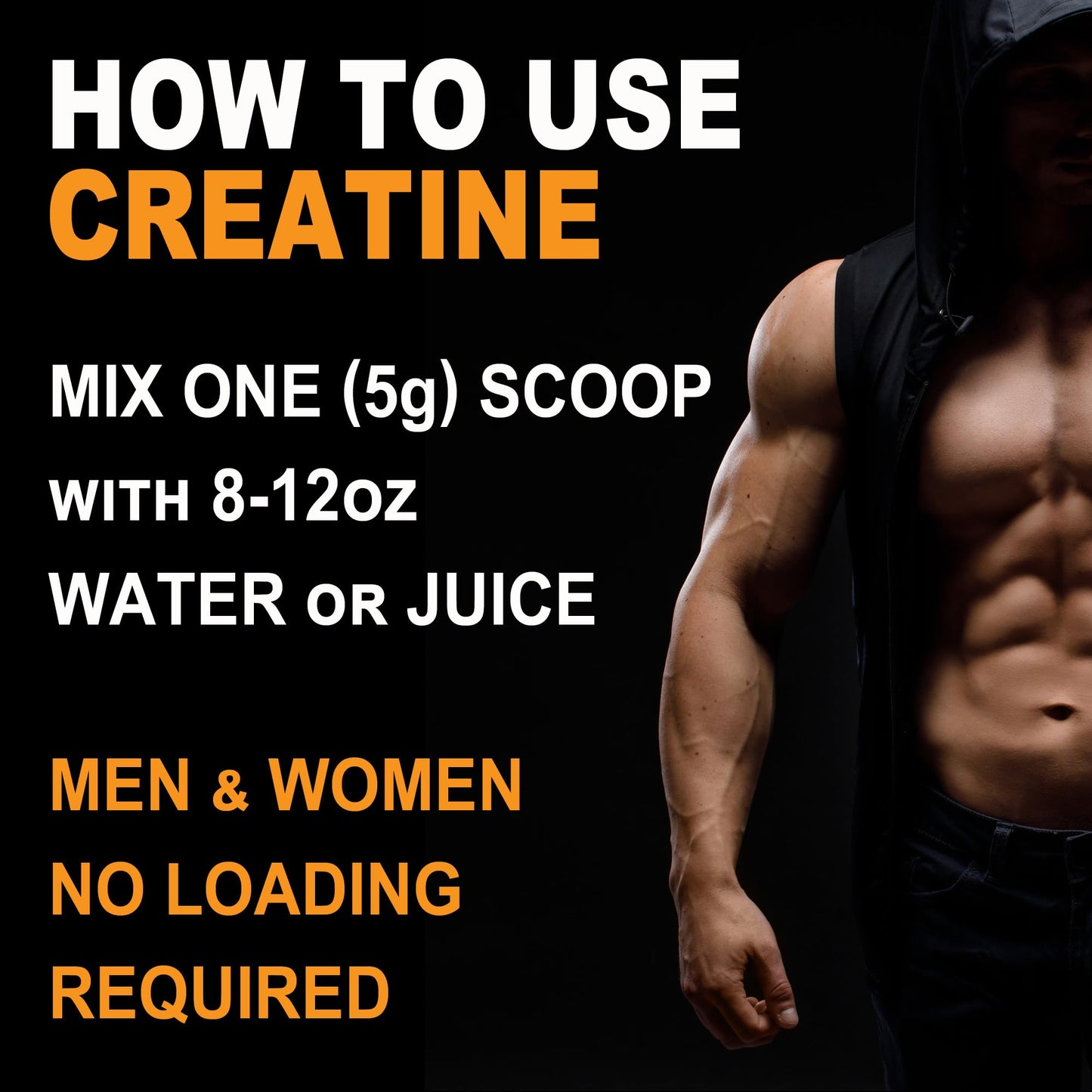 It's Just! Creatine Monohydrate Powder – 500g (100 Servings), Unflavored, USA Made
