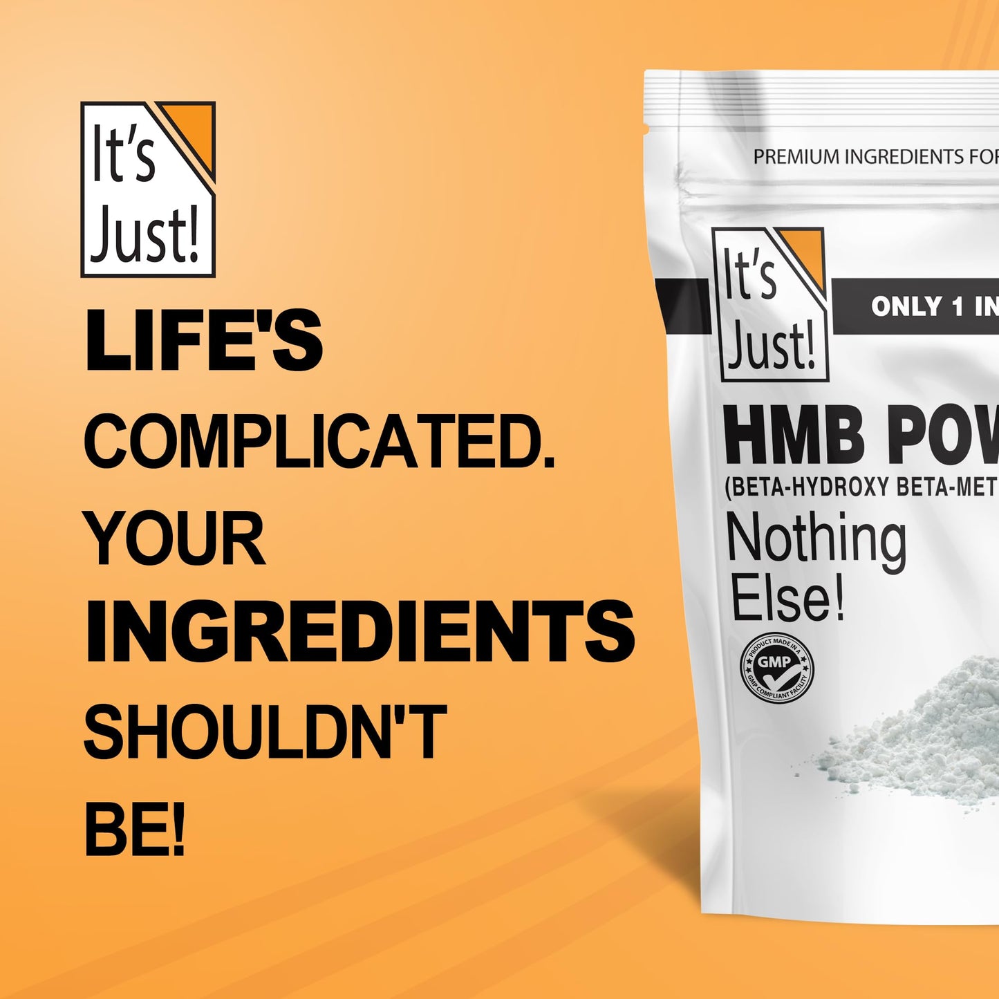 It's Just! HMB Powder 250g – Calcium HMB, Gluten Free, Keto Friendly
