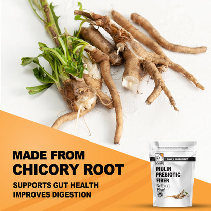 It's Just! Inulin Prebiotic Fiber – Gut Health, Water-Soluble Chicory Root (Vegan/Keto)