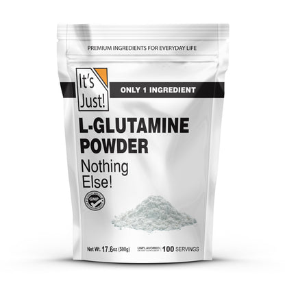 It's Just! L-Glutamine Powder - Unflavored, 500 g | 100 Servings, Digestive Support & Muscle Recovery