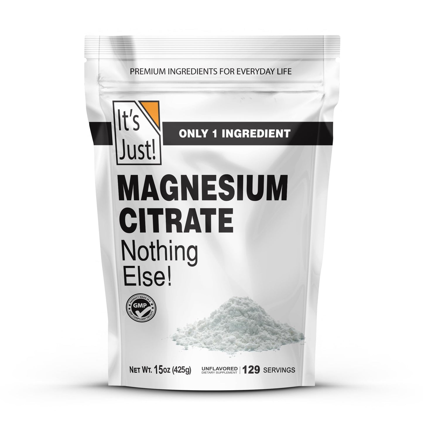It's Just Magnesium Citrate Powder - 15oz, Non-GMO, Unflavored