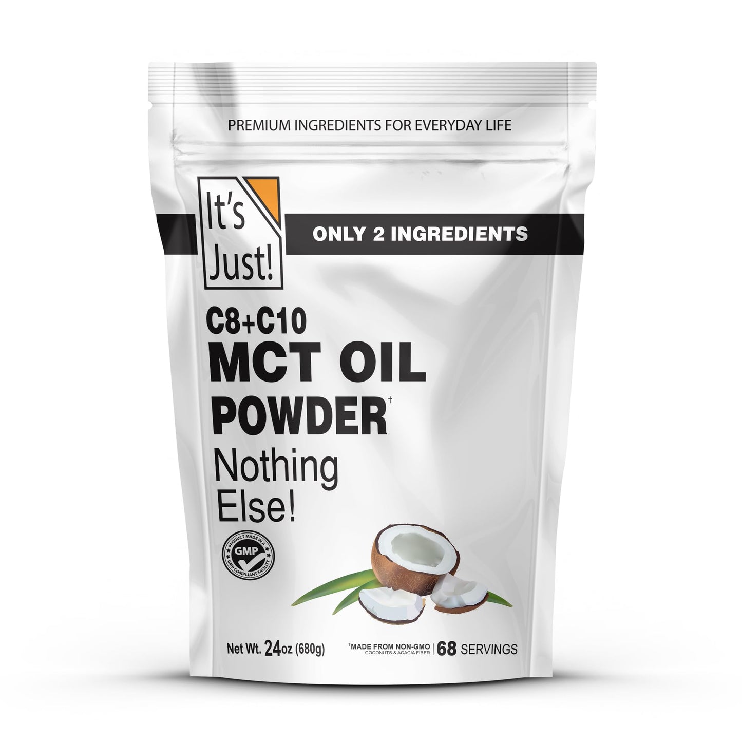 It's Just MCT Oil Powder with Prebiotic Fiber — 1.5lb, 70% C8 / 30% C10, Fast Fuel for Body & Brain, Keto Coffee Creamer, Non-GMO, Heavy Metal Tested