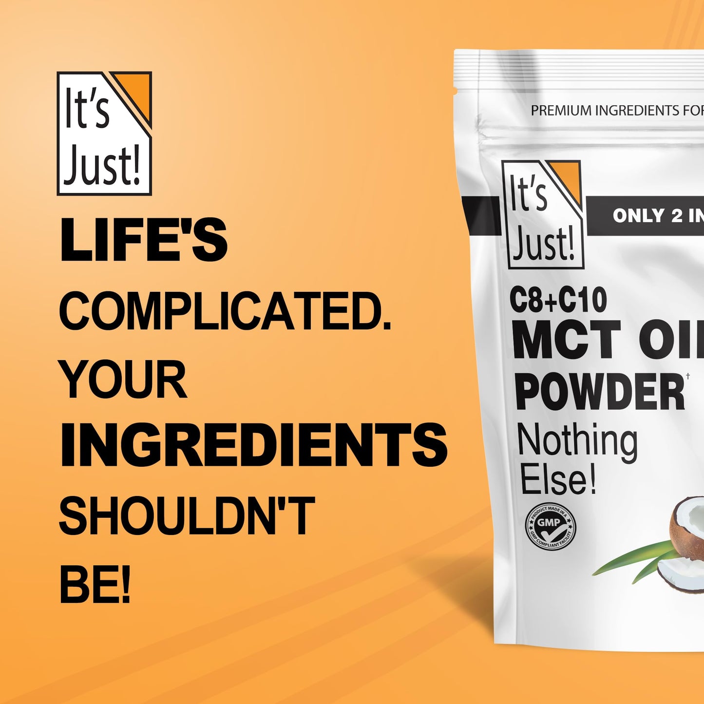 It's Just MCT Oil Powder with Prebiotic Fiber — 1.5lb, 70% C8 / 30% C10, Fast Fuel for Body & Brain, Keto Coffee Creamer, Non-GMO, Heavy Metal Tested