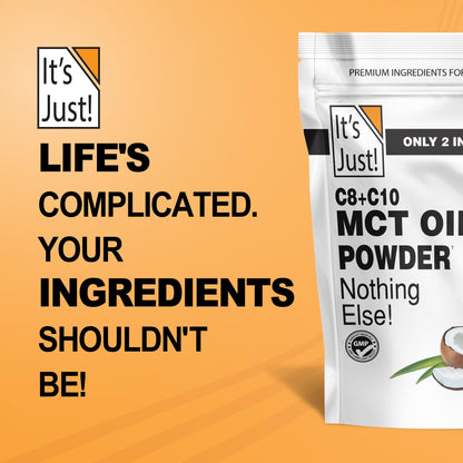 It's Just MCT Oil Powder with Prebiotic Fiber — 1.5lb, 70% C8 / 30% C10, Fast Fuel for Body & Brain, Keto Coffee Creamer, Non-GMO, Heavy Metal Tested