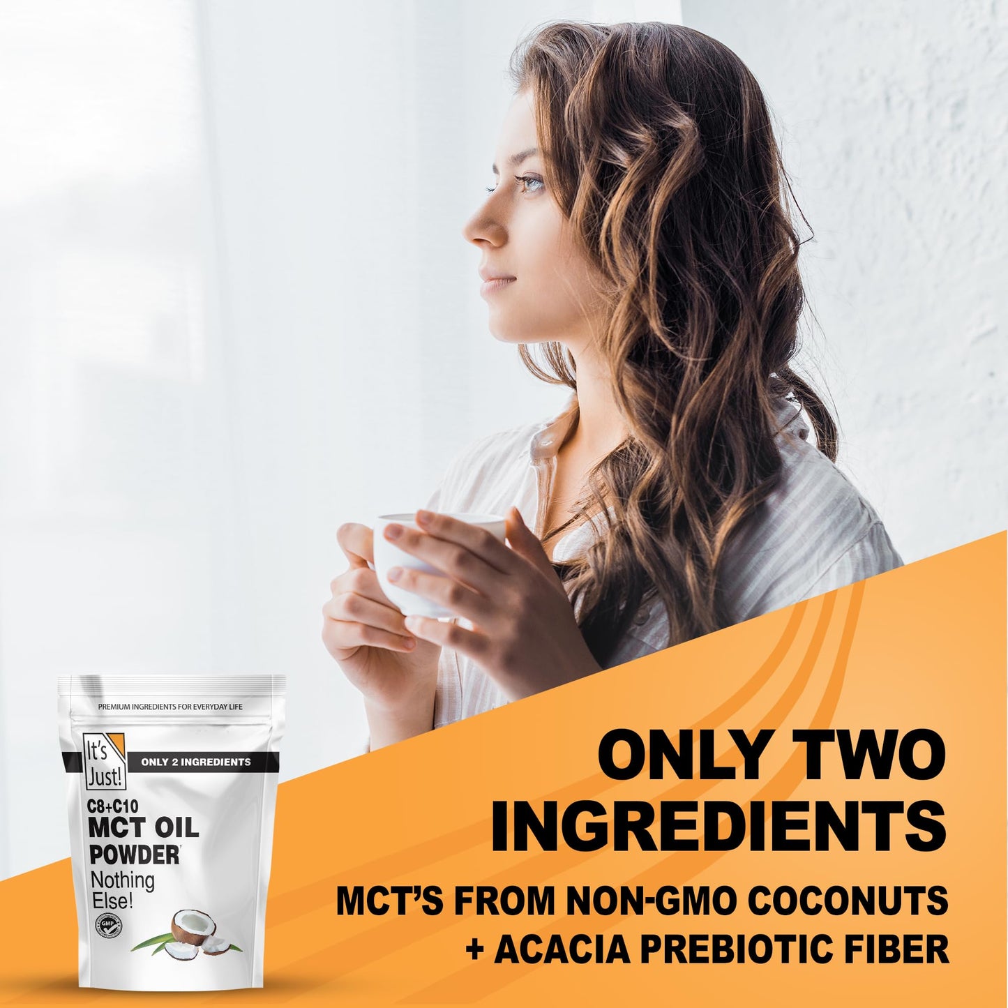 It's Just MCT Oil Powder with Prebiotic Fiber — 1.5lb, 70% C8 / 30% C10, Fast Fuel for Body & Brain, Keto Coffee Creamer, Non-GMO, Heavy Metal Tested