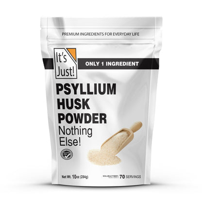 It's Just! Psyllium Husk Powder - Easy Mixing Dietary Fiber, Keto Baking, Non-GMO 10oz