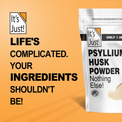 It's Just! Psyllium Husk Powder - Easy Mixing Dietary Fiber, Keto Baking, Non-GMO 10oz