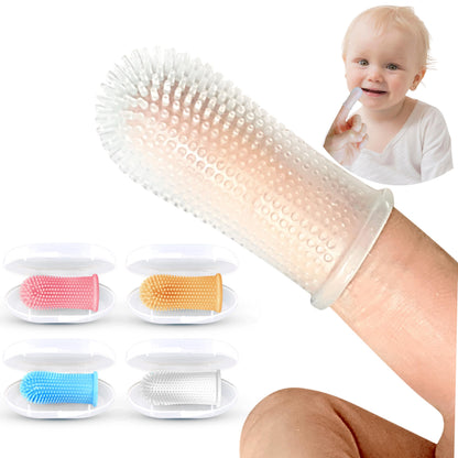 Itsy Bitsy Baby Toothbrush Set – 360° Silicone, Pediatrician Recommended (6-12 Months & 1-2 Years) Multicolor