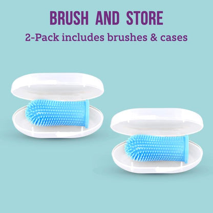 Itsy Bitsy Baby Toothbrush Set (2) – 360° Silicone Toothbrush for 6–12m & 1–2y (Pink)