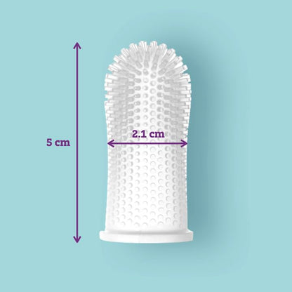 Itsy Bitsy Baby Toothbrush Set of 2 – 360° Silicone Finger Brush for Babies 6-12 Months & Toddlers 1-2 | Pediatrician Recommended – Blue