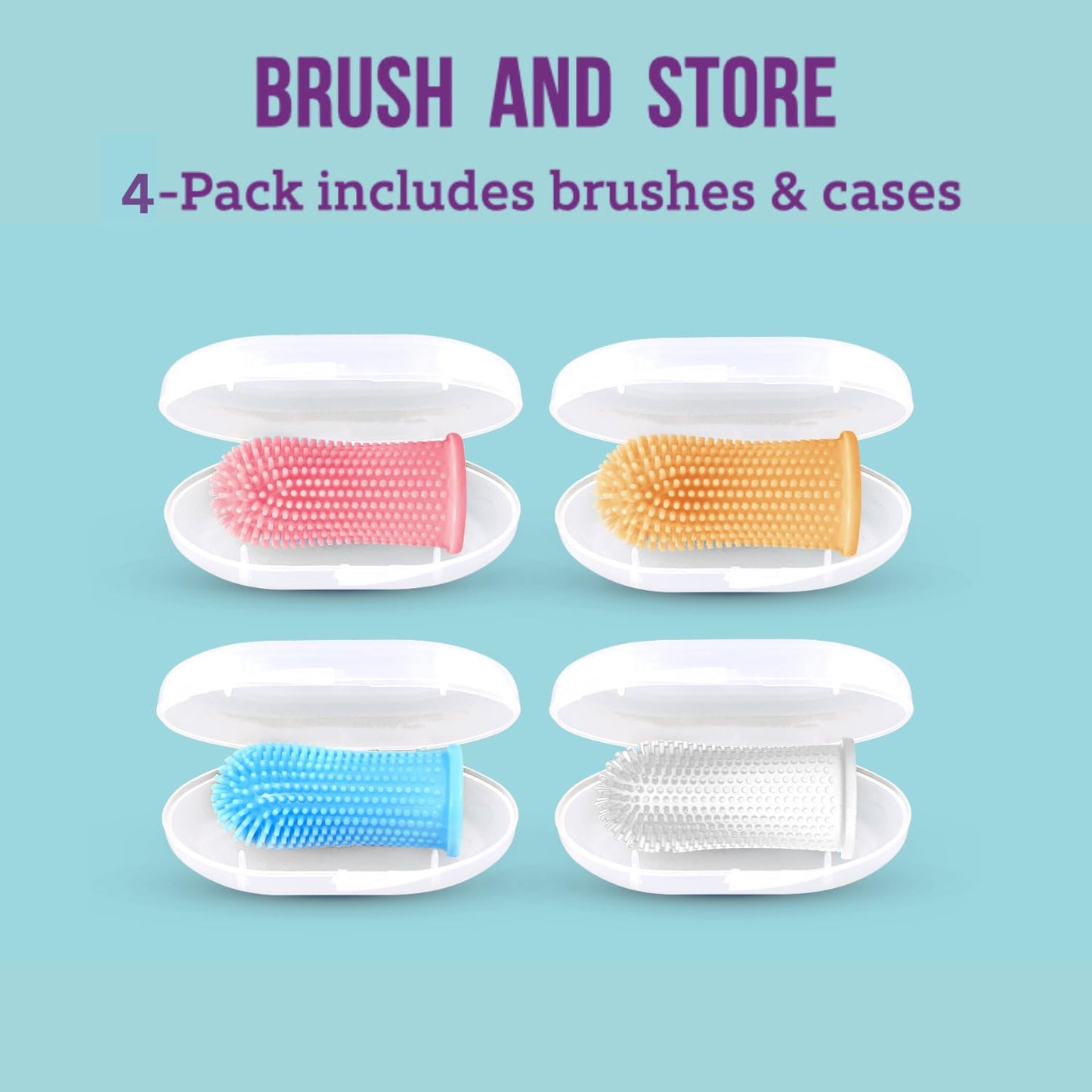 Itsy Bitsy Baby Toothbrush Set – 360° Silicone, Pediatrician Recommended (6-12 Months & 1-2 Years) Multicolor