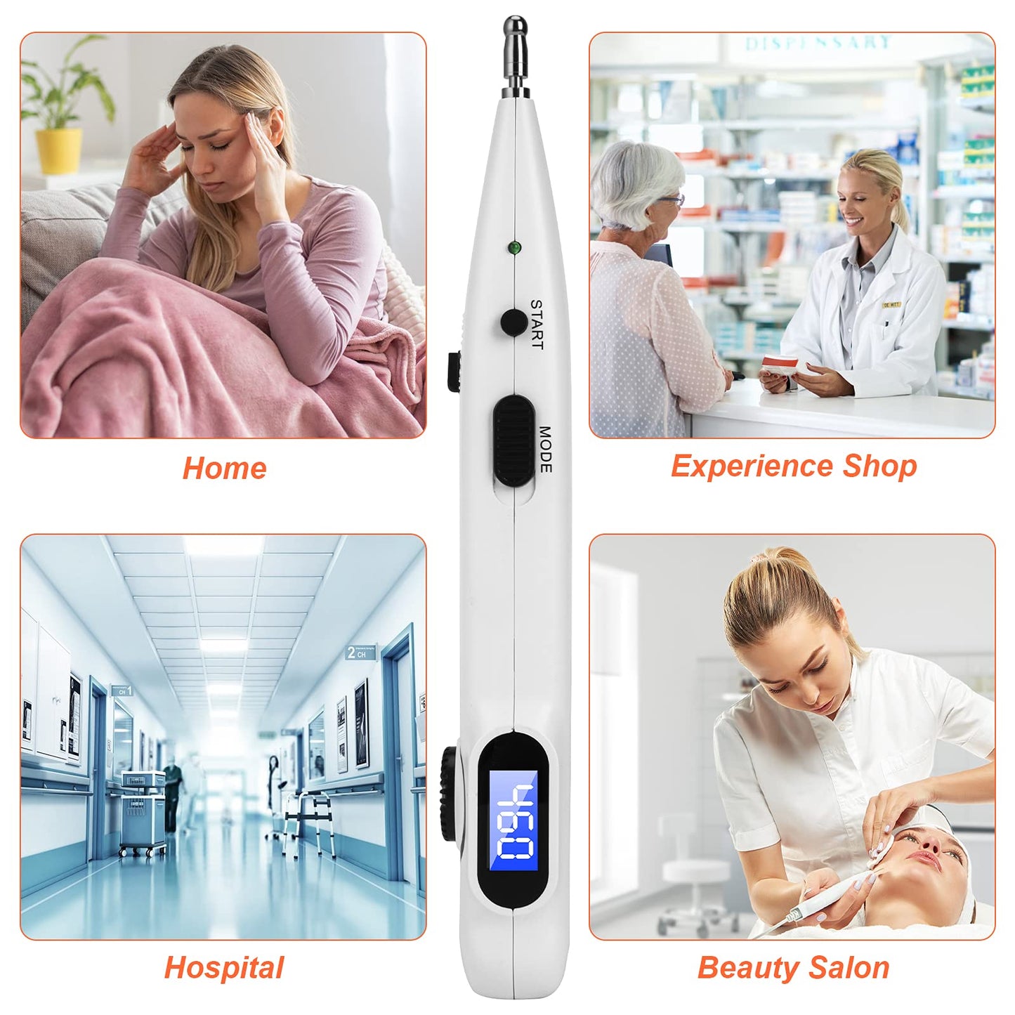 iVOLCONN Electronic Acupuncture Pen – Pain Relief, Meridian Energy, 20 Levels, 3 Modes, Rechargeable