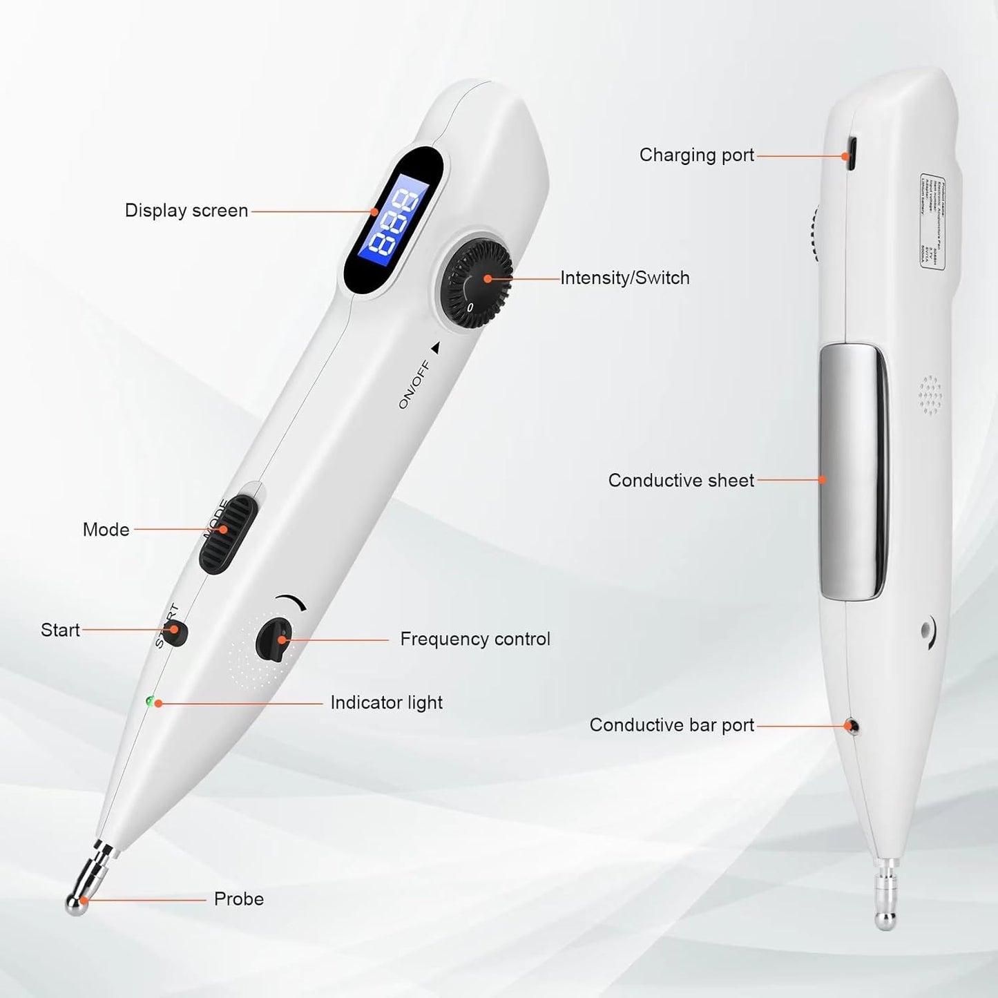 iVOLCONN Electronic Acupuncture Pen – Pain Relief, Meridian Energy, 20 Levels, 3 Modes, Rechargeable